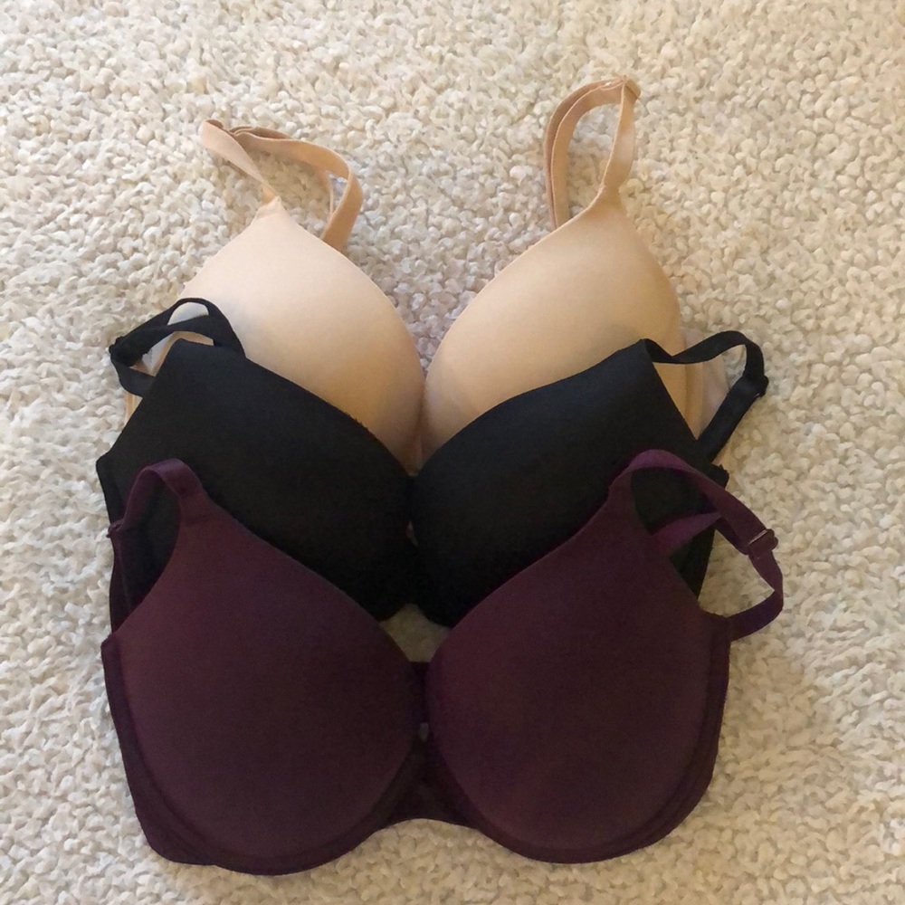 Pink by Victoria’s Secret Lot of 3 Wear Everywhere Push-up Bras EUC 32DD